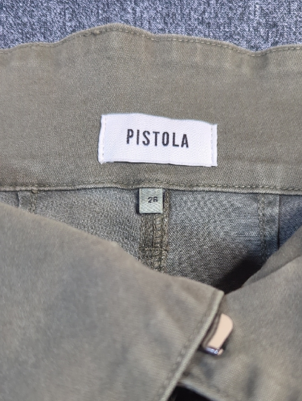 Pistola Olive Green Skinny Jeans Size 26 High-Rise Stretch Denim - Picture 2 of 8